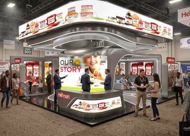 Herman stand at Gulfood 2023, UAE. by Morgan Expo, Exhibition Stand Builders & Contractors.
