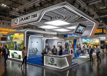 J planet stand at Automechanika 2023 UAE by Morgan Expo, professional Exhibition Stand Builder.
