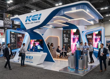 KEI stand at ADIPEC 2023 UAE by Morgan Expo, professional Exhibition Stand Builder.