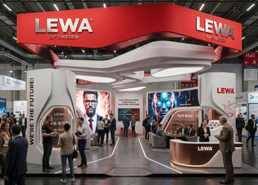 LEWA stand at InterTabac 2023 Germany by Morgan Expo, professional Exhibition Stand Builder.