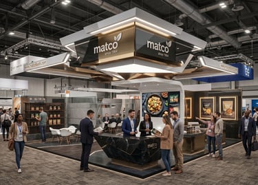 Engaging Matco Rice exhibition stands. High-impact design by Morgan Expo.
