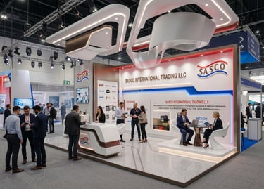 Sasco booth view at Gulf Food 2023 UAE by Morgan Expo, Exhibition Stand Contractor.