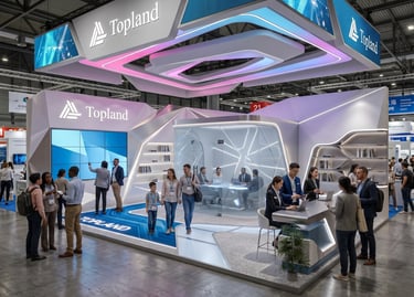 Topland stand at Accessibilities 2023 UAE by Morgan Expo, professional Exhibition Stand Builder.