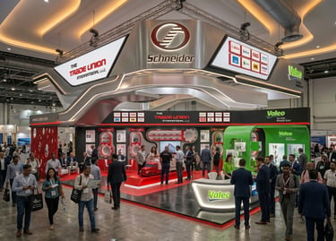 Trade union stand at Automechanika 2023 UAE by Morgan Expo, professional Exhibition Stand Builder.