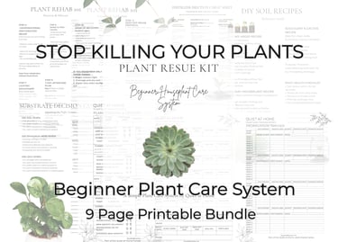 Plant care printable bundle with trackers and guides for indoor plant care organization