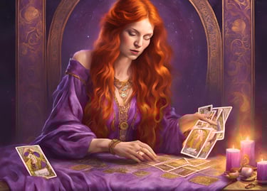 médium voyance guidance par une femme qui tient un tarot 
