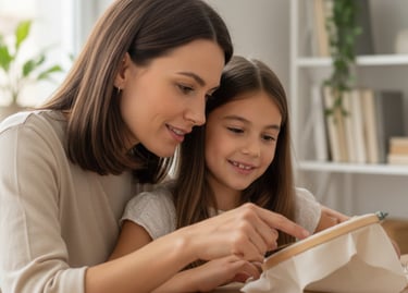 Mãe e filha bordando à mão em bastidor – bordado livre com linhas e agulhas