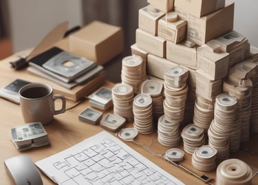 A graph showing increasing profits and growth on a computer screen.