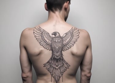 a man with a line tattoo on his back