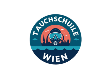 Tauchschule Wien Log mo mit Schriftzug und einem Taucher
