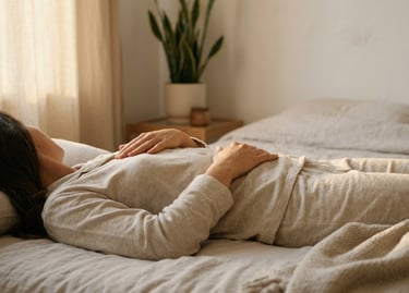 Practicar la respiración diafragmática tumbado en una postura cómoda