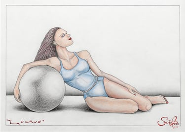 Z Curve (color): colored pencil on paper, 2000