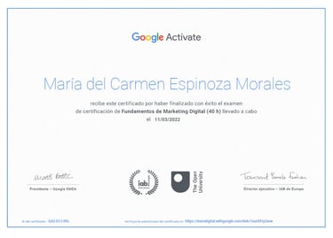 certificado: Fundamentos del marketing digital
