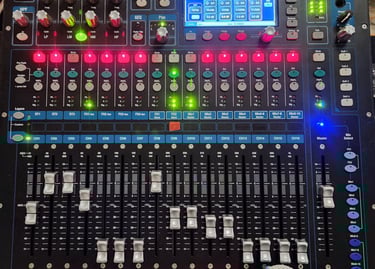 Audio mixer board.