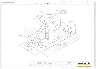 solidworks orta seviye teknik resim, solidworks 3d orta seviye, solidworks sınav 