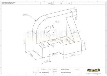 solidworks eğitim çizimleri, solidworks ders çizimleri, solidworks sınıf çizimleri, autocad çizim