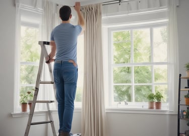 A well-organized closet with labeled bins.