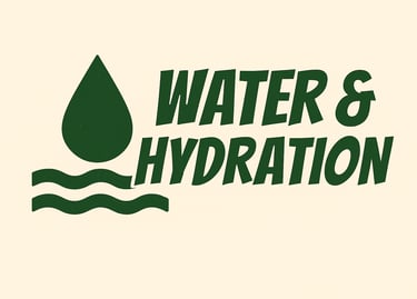 Water and Hydration header image showing water drop and waves, emphasizing safe drinking water and purification in the wild