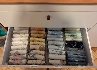 gavetas organizadas baby