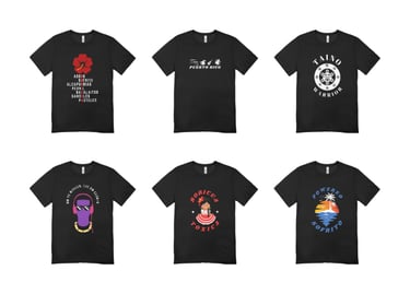 a variety of t - shirts with different designs