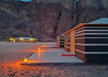 Overnight desert camp in Wadi Rum on a jeep tour