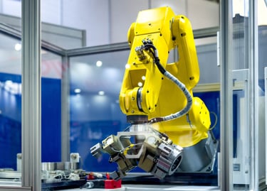 a robot handling a part