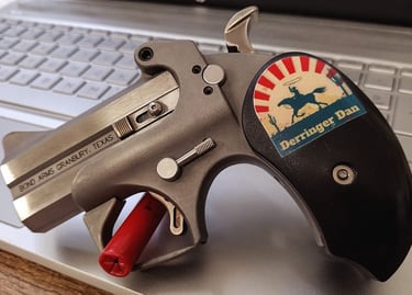 bond arms with Derringer Dan grip on a laptop