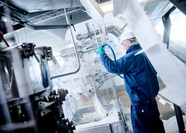 Super Sanitation staff performing HACCP‑compliant cleaning in Fraser Valley food plant