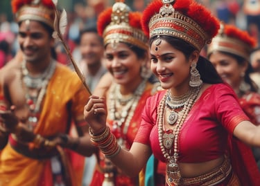 A vibrant stage setup during a cultural festival organized by Karwa Entertainment.