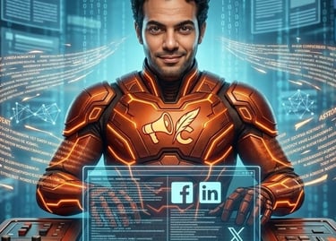 AI superheroes team for freelancers - Content Commander, Design Titan, Code Titan 