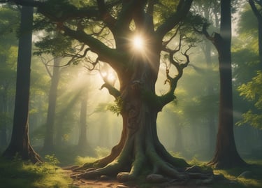 An open ancient grimoire resting on a wooden table with candlelight flickering nearby.