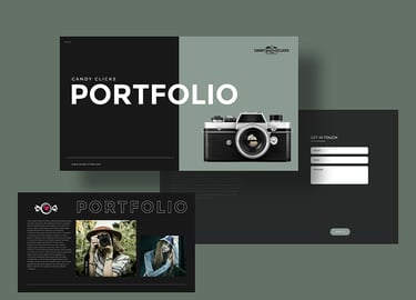 Modern portfolio design with a clean layout, featuring a hero image at the top, sections for projects, skills