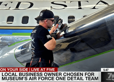 The Owner of D and P Auto Detailing: detailing Air Force One Plane