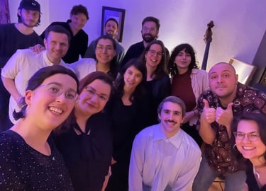 Ines's students after a singing recital