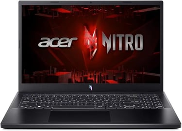 Notebook Acer Nitro V15 com acabamento premium e teclado retroiluminado branco.