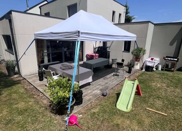 barnum sur terrasse en bois