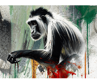 a monkey sitting  