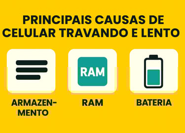 desenho de bateria, ram e armazenamento 