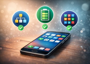 um celular com bateria e uma bateria