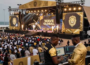 A vibrant behind-the-scenes shot of a film crew capturing an energetic outdoor challenge event.