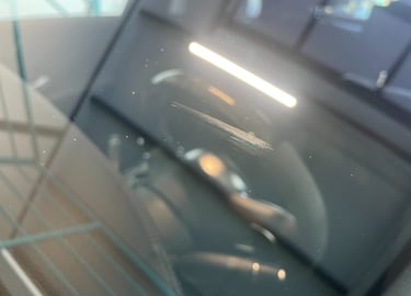 scratched front windshield