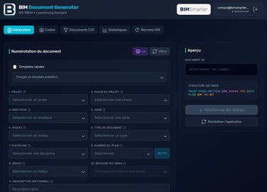 Générateur de nommage ISO 19650 automatisé pour des fichiers BIM 100% conformes.