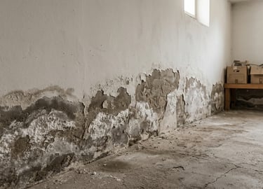 Garaje o trastero con humedad por capilaridad en paredes