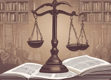A close-up of a vintage law book with a gavel resting on top, set against a dark wooden background.
