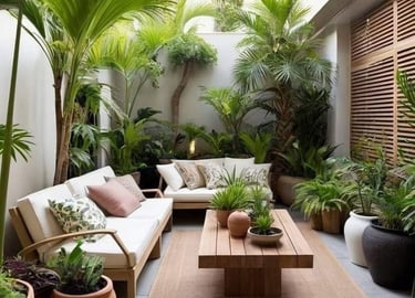 un joli espace extérieur repensé grâce au home staginging