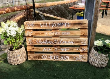 Holz beschriften zur Hochzeit