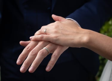 Alliances des époux Stéphanie et Sébastien