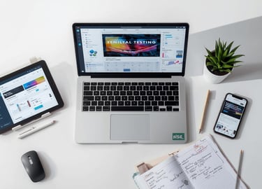Multiple devices showing A/B testing tools and platforms interface