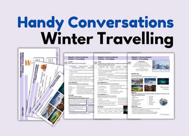 WINTER TRAVELLING ESL ELL lesson plan idioms, speaking, vocabulary