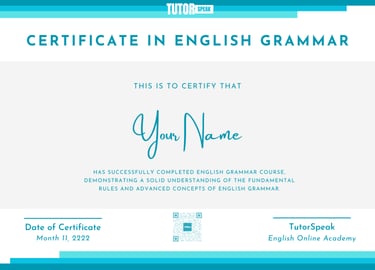 Free english certificate online